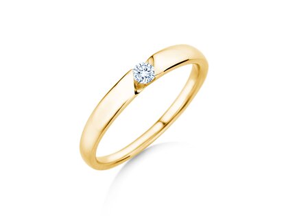 Verlobungsring Italic Petite in 14K Gelbgold mit Diamant 0,09ct G/SI
