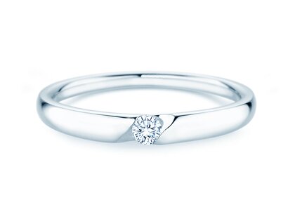 Verlobungsring Italic Petite in 14K Weißgold mit Diamant 0,07ct G/SI