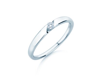 Verlobungsring Italic Petite in 14K Weißgold mit Diamant 0,07ct G/SI