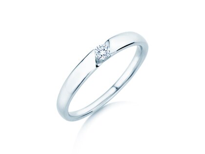 Verlobungsring Italic Petite in 14K Weißgold mit Diamant 0,09ct G/SI