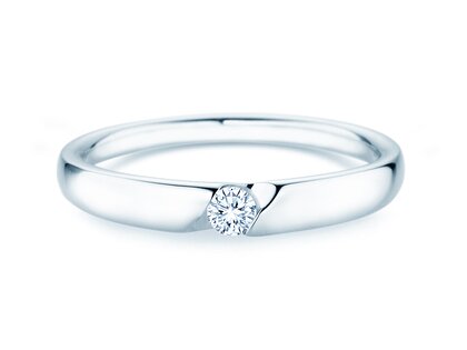Verlobungsring Italic Petite in 14K Weißgold mit Diamant 0,09ct G/SI