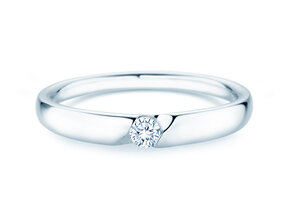 Verlobungsring Italic Petite in 14K Weißgold mit Diamant 0,09ct G/SI