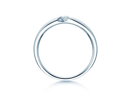 Verlobungsring Italic Petite in 14K Weißgold mit Diamant 0,09ct G/SI