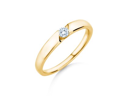Verlobungsring Italic Petite in 18K Gelbgold mit Diamant 0,11ct G/SI