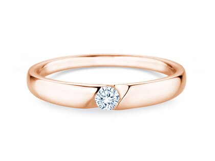 Verlobungsring Italic Petite in 18K Roségold mit Diamant 0,11ct G/SI