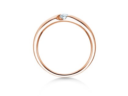 Verlobungsring Italic Petite in 18K Roségold mit Diamant 0,11ct G/SI