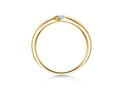 Verlobungsring Italic Petite in 14K Gelbgold mit Diamant 0,09ct G/SI