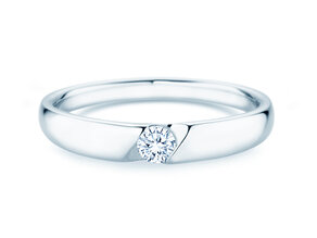 Verlobungsring Italic Petite in 14K Weißgold mit Diamant 0,13ct G/SI