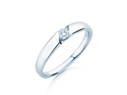 Verlobungsring Italic Petite in 14K Weißgold mit Diamant 0,13ct G/SI