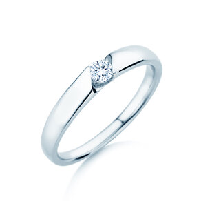 Verlobungsring Italic Petite in 14K Weißgold mit Diamant 0,13ct G/SI