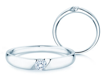 Verlobungsring Italic Petite in Platin