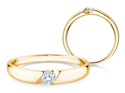 Verlobungsring Italic Petite in Gelbgold