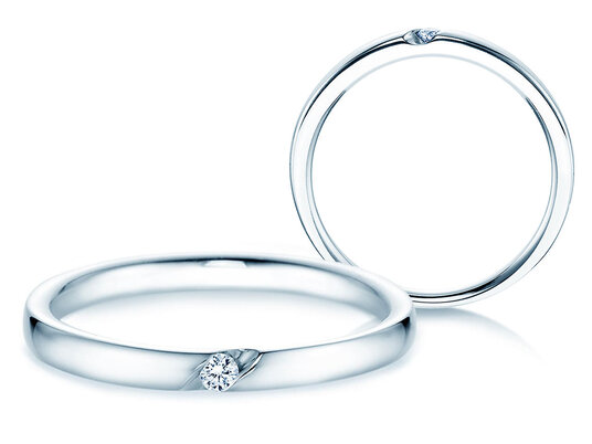 Verlobungsring Italic in Silber 925/- mit Diamant 0,03ct H/SI