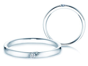Verlobungsring Italic in 14K Weißgold mit Diamant 0,03ct G/SI