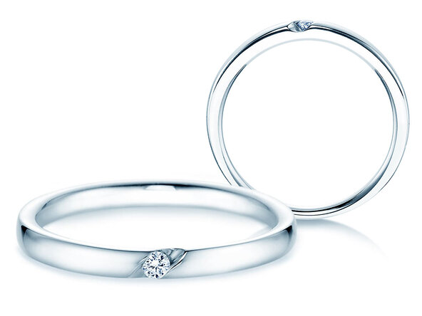 Verlobungsring Italic in Silber 925/- mit Diamant 0,03ct G/SI