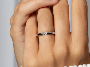 Verlobungsring Italic in 14K Gelbgold mit Diamant 0,05ct H/SI