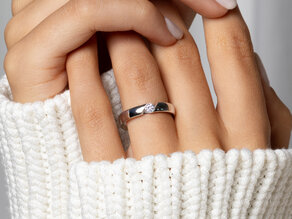 Verlobungsring Italic in 14K Gelbgold mit Diamant 0,20ct H/SI