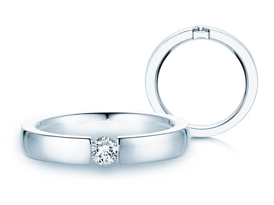 Verlobungsring Infinity in 14K Weißgold mit Diamant 0,20ct H/SI