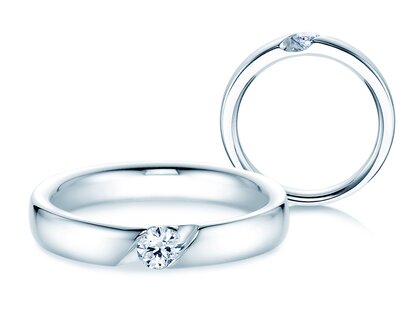 Verlobungsring Italic in Platin 950/- mit Diamant 0,20ct G/SI