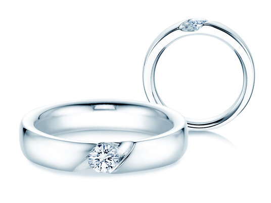 Verlobungsring Italic in 14K Weißgold mit Labordiamant 0,25ct E/VS