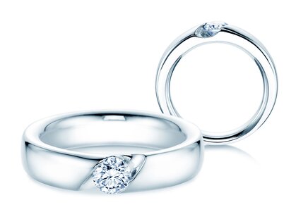 Verlobungsring Italic in Platin 950/- mit Diamant 0,50ct G/SI