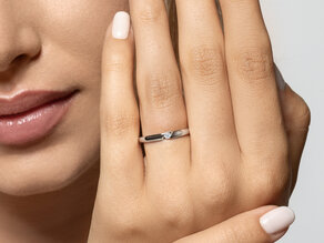 Verlobungsring Italic Petite in Silber 925/- mit Diamant 0,04ct G/SI