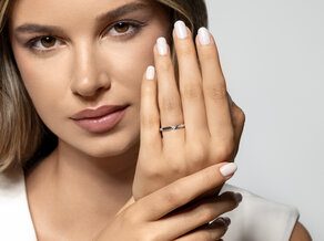 Verlobungsring Italic Petite in Silber 925/- mit Diamant 0,04ct G/SI