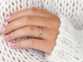 Verlobungsring Italic in 14K Weißgold mit Diamant 0,05ct H/SI