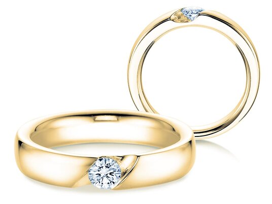 Verlobungsring Italic in 9K Gelbgold mit Diamant 0,30ct H/SI