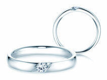 Verlobungsring Italic in 18K Weißgold mit Diamant 0,10ct G/SI