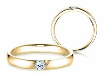 Verlobungsring Italic in 18K Gelbgold mit Diamant 0,10ct G/SI