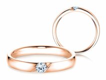 Verlobungsring Italic in 18K Roségold mit Diamant 0,10ct G/SI
