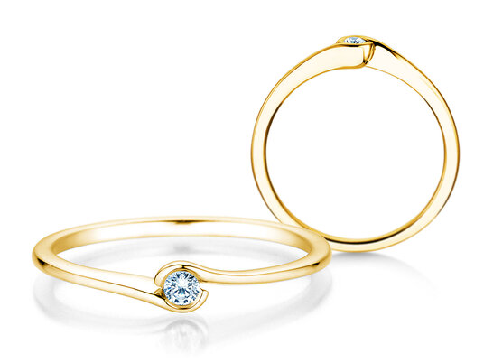 Verlobungsring Touch in 14K Gelbgold mit Diamant 0,04ct G/SI