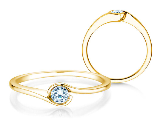 Verlobungsring Touch in 14K Gelbgold mit Diamant 0,13ct G/SI