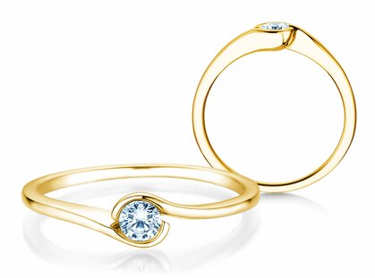 Verlobungsring Touch in 9K Gelbgold mit Diamant 0,13ct G/SI