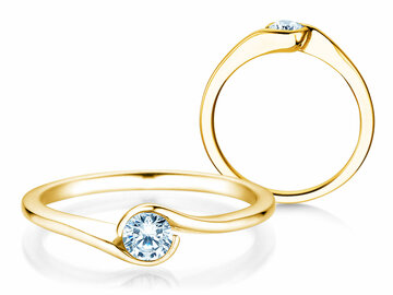 Verlobungsring Touch in 9K Weißgold mit Diamant 0,30ct H/SI