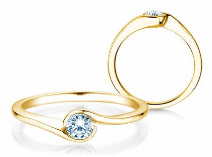 Verlobungsring Touch in 14K Gelbgold mit Diamant 0,30ct H/SI