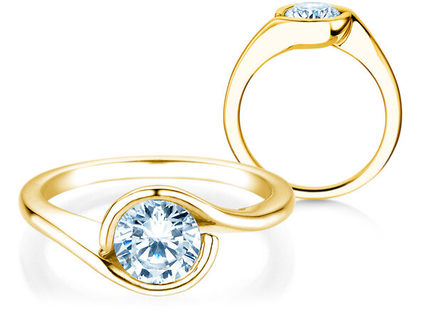 Verlobungsring Touch in 9K Gelbgold mit Diamant 1,00ct H/SI
