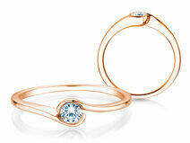 Verlobungsring Touch in 9K Roségold mit Diamant 0,13ct G/SI