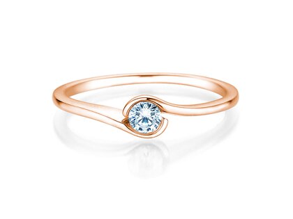 Verlobungsring Touch in 9K Roségold mit Diamant 0,13ct G/SI