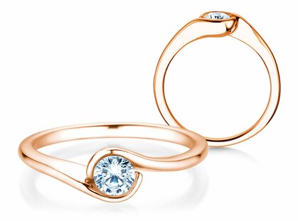 Verlobungsring Touch in 14K Roségold mit Diamant 0,50ct G/SI