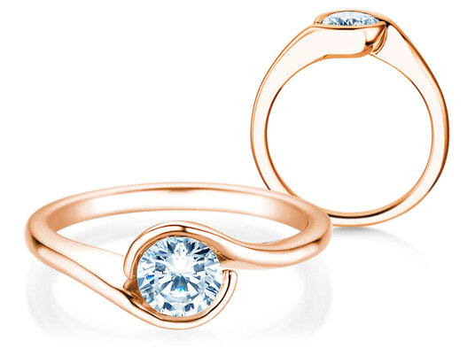 Verlobungsring Touch in 9K Roségold mit Labordiamant 0,75ct E/VS