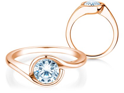 Verlobungsring Touch in 9K Roségold mit Labordiamant 1,00ct E/VS