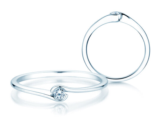 Verlobungsring Touch in Silber 925/- mit Diamant 0,04ct G/SI