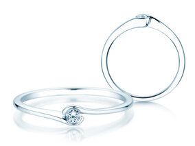 Verlobungsring Touch in Silber 925/- mit Diamant 0,04ct G/SI