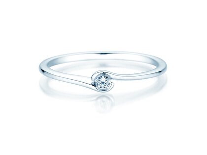 Verlobungsring Touch in 18K Weißgold mit Diamant 0,04ct G/SI