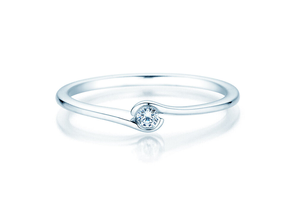 Verlobungsring Touch in Silber 925/- mit Diamant 0,04ct G/SI