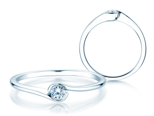Verlobungsring Touch in 14K Weißgold mit Diamant 0,08ct G/SI