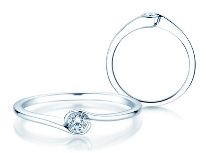 Verlobungsring Touch in Silber 925/- mit Diamant 0,08ct G/SI