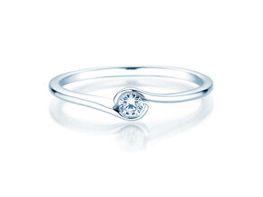 Verlobungsring Touch in 14K Weißgold mit Diamant 0,08ct D/IF